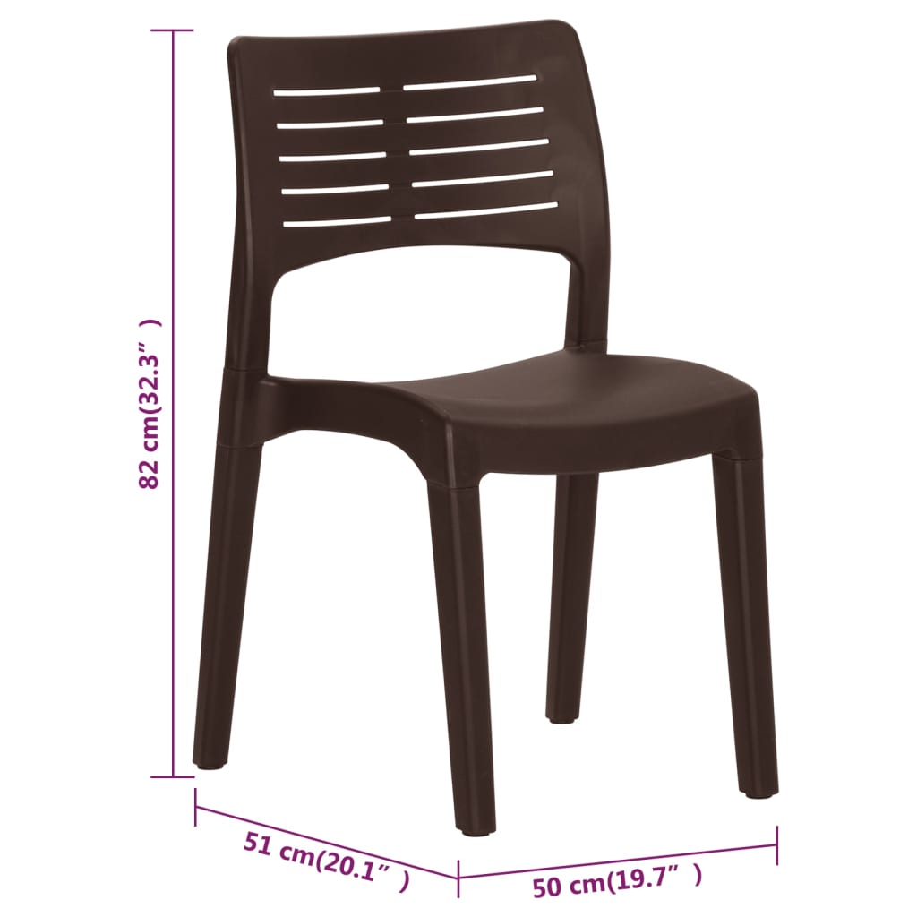 Chaises de jardin lot de 2 Moka Polypropylène