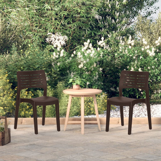 Chaises de jardin lot de 2 Moka Polypropylène