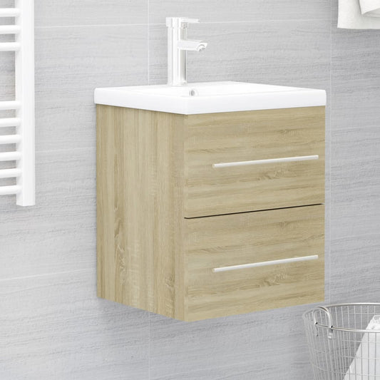 Armoire d'évier avec lavabo intégré Chêne sonoma Aggloméré