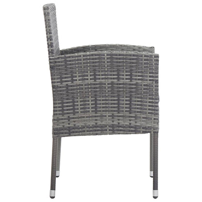 Chaises de jardin coussins gris foncé 4 pcs gris résine tressée