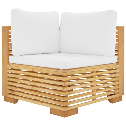 Salon de jardin 5 pcs avec coussins Bois de teck solide