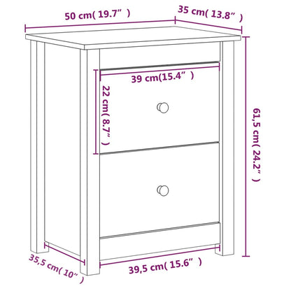 Table de chevet 50x35x61,5 cm Bois de pin massif