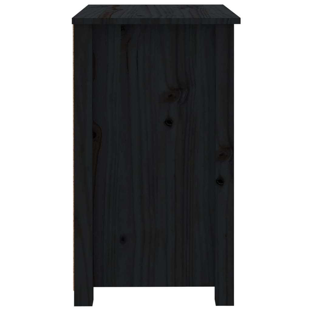 Tables de chevet 2 pcs Noir 50x35x61,5 cm Bois de pin massif