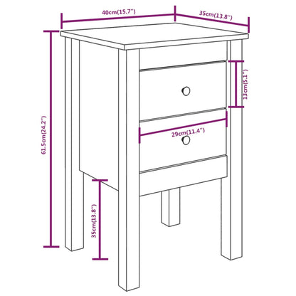 Table de chevet 40x35x61,5 cm Bois de pin massif