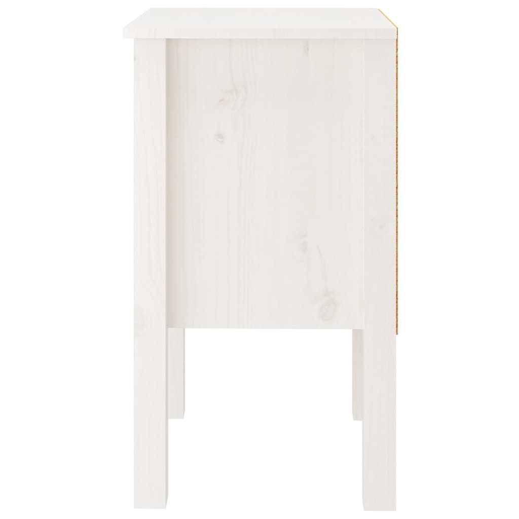 Table de chevet Blanc 40x35x61,5 cm Bois de pin massif