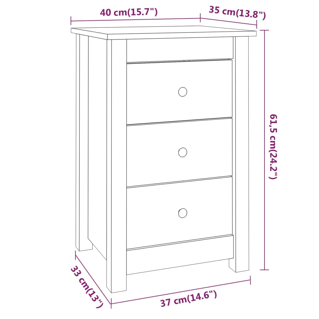 Table de chevet 40x35x61,5 cm Bois de pin massif