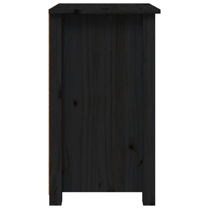 Table de chevet Noir 40x35x61,5 cm Bois de pin massif