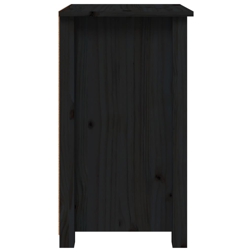 Tables de chevet 2 pcs Noir 40x35x61,5 cm Bois de pin massif