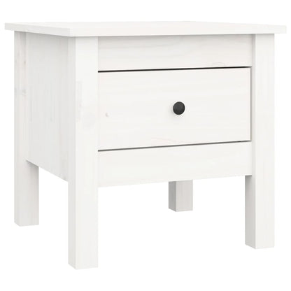 Tables d'appoint 2 pcs Blanc 40x40x39 cm Bois massif de pin