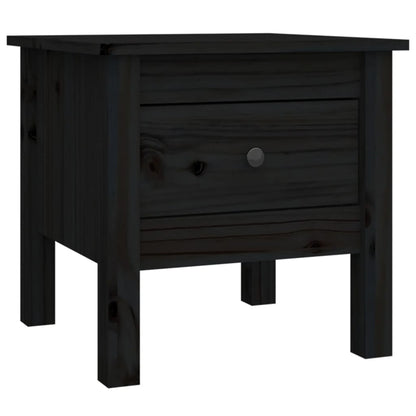 Tables d'appoint 2 pcs Noir 40x40x39 cm Bois massif de pin