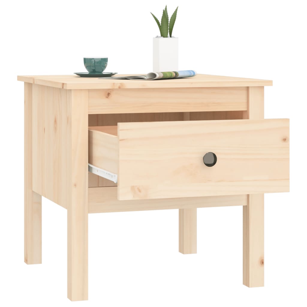 Tables d'appoint 2 pcs 50x50x49 cm Bois massif de pin