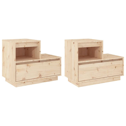 Tables de chevet 2 pcs Gris 60x34x51 cm Bois de pin solide