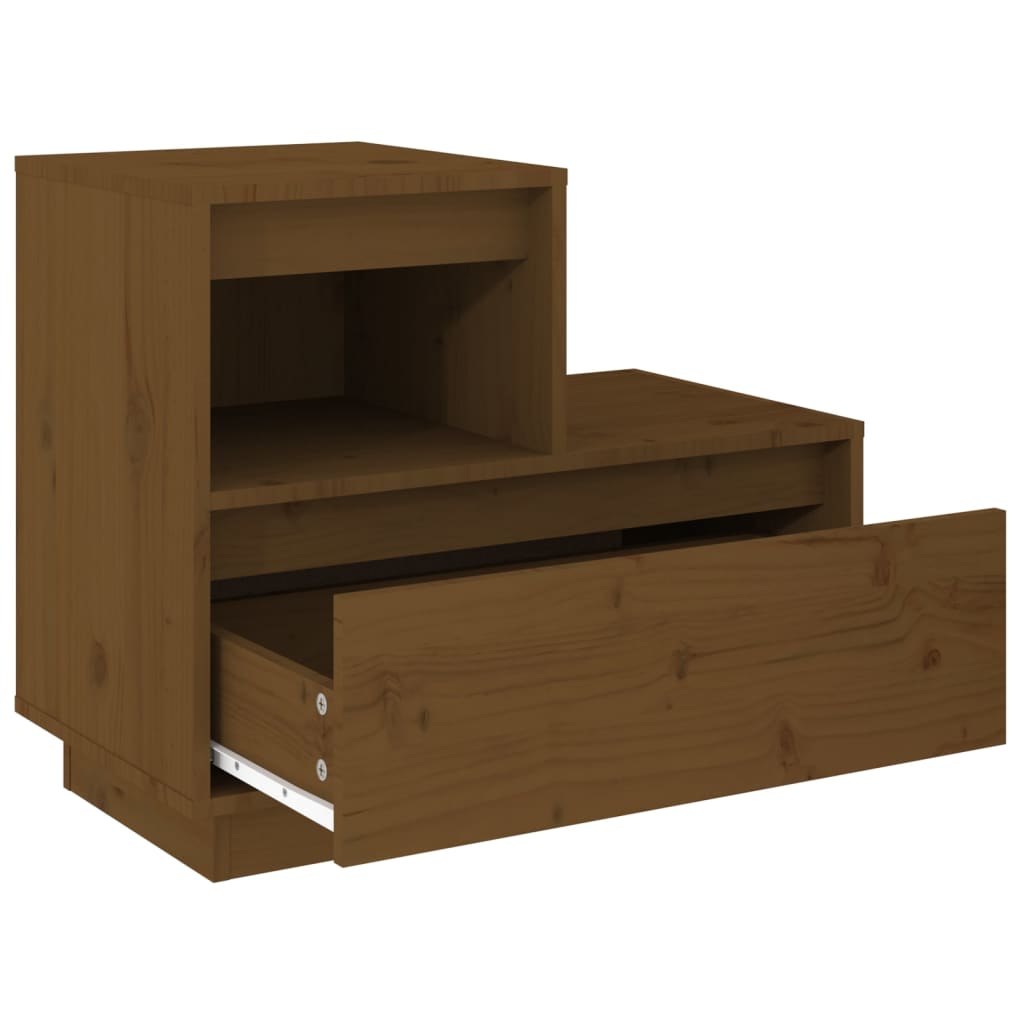 Tables de chevet 2pcs Marron miel 60x34x51cm Bois de pin massif