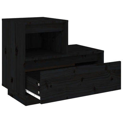 Tables de chevet 2 pcs Noir 60x34x51 cm Bois de pin solide