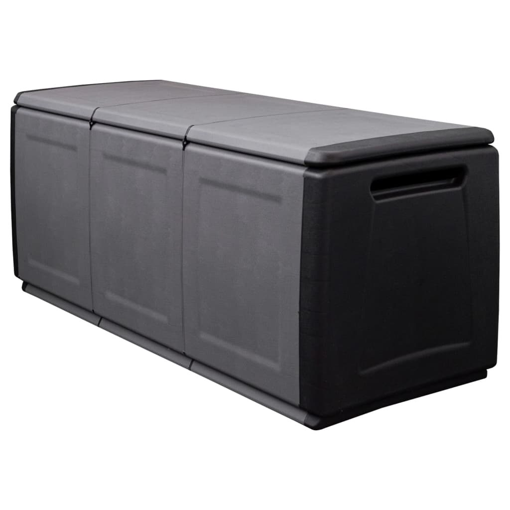 Boîte de rangement de jardin 138x53x57 cm 330 L Gris foncé noir