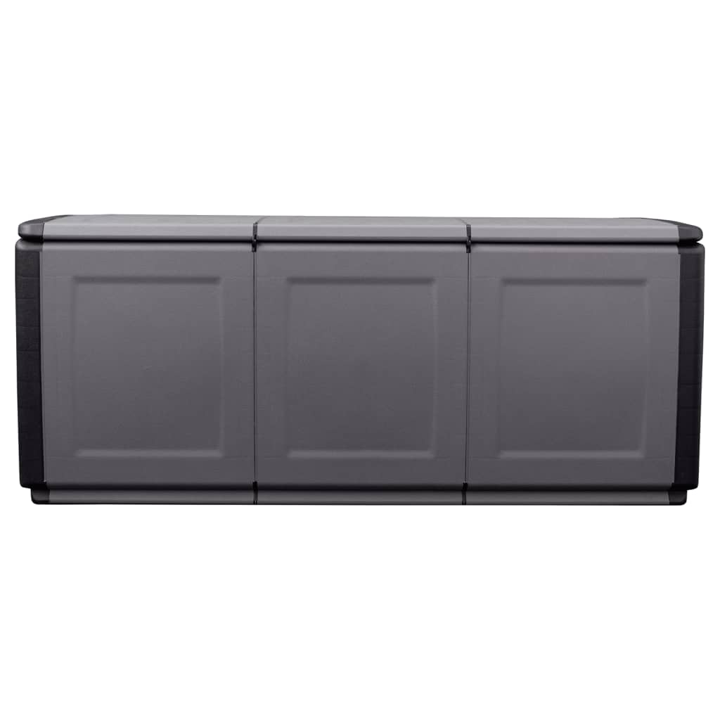 Boîte de rangement de jardin 138x53x57 cm 330 L Gris foncé noir