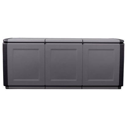 Boîte de rangement de jardin 138x53x57 cm 330 L Gris foncé noir