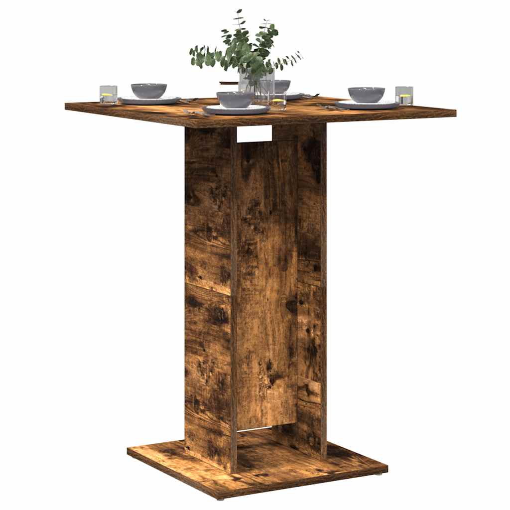 Table de bistro Chêne fumé 60x60x75 cm Bois d'ingénierie