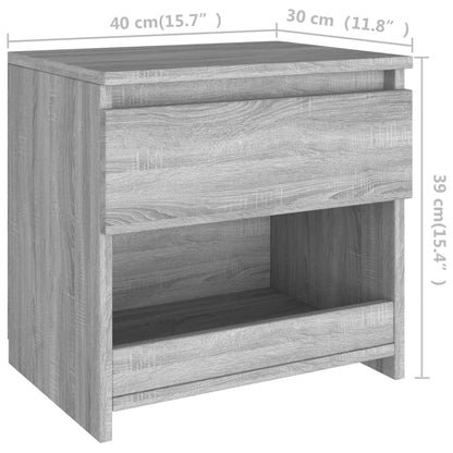 Table de chevet Sonoma gris 40x30x39 cm Bois d'ingénierie