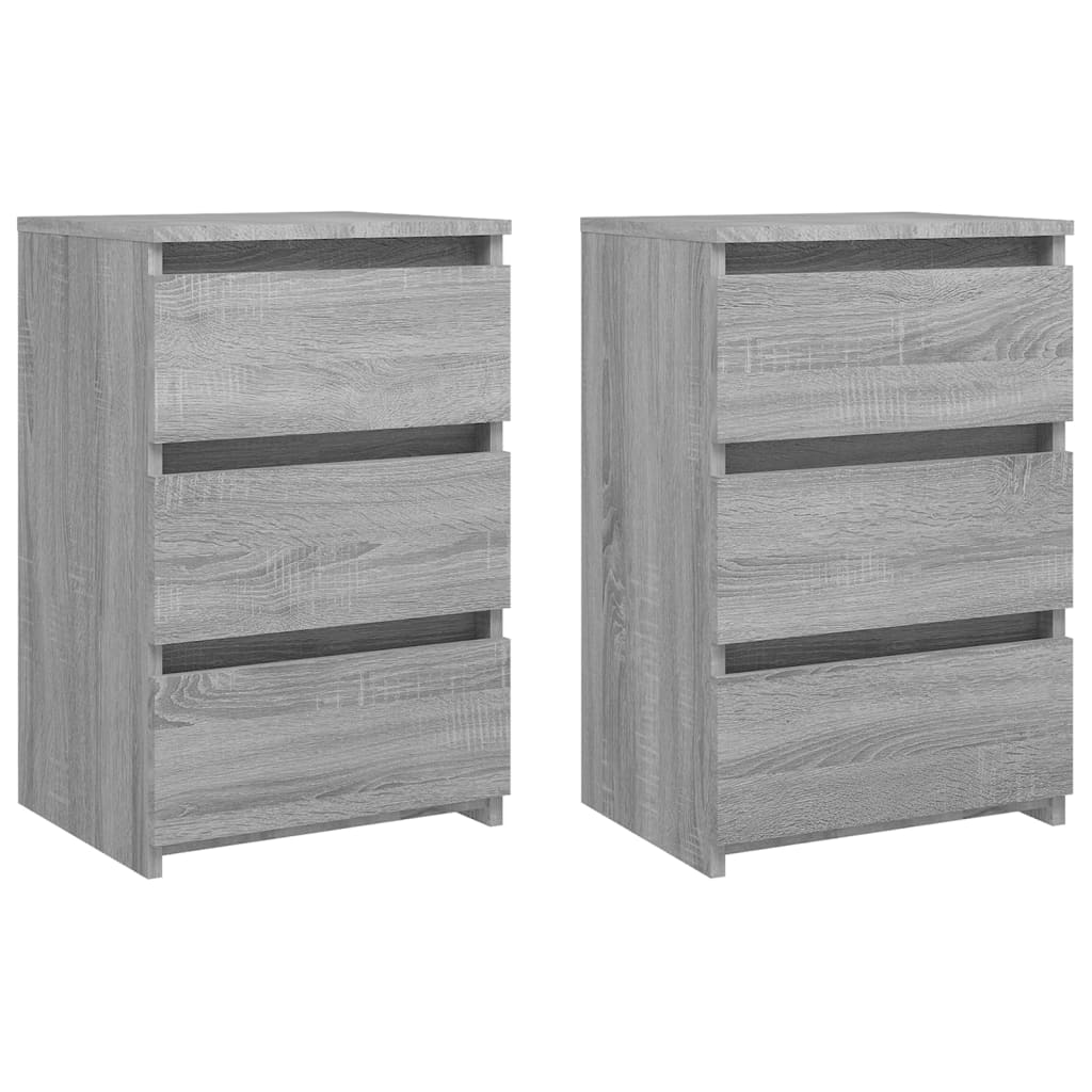 Tables de chevet 2 pcs Sonoma gris 40x35x62,5cm Bois ingénierie