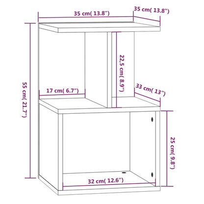 Table de chevet Chêne fumé 35x35x55 cm Bois d'ingénierie