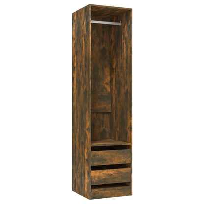 Armoire avec tiroirs Chêne fumé 50x50x200 cm Bois d'ingénierie