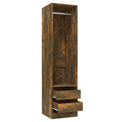 Armoire avec tiroirs Chêne fumé 50x50x200 cm Bois d'ingénierie