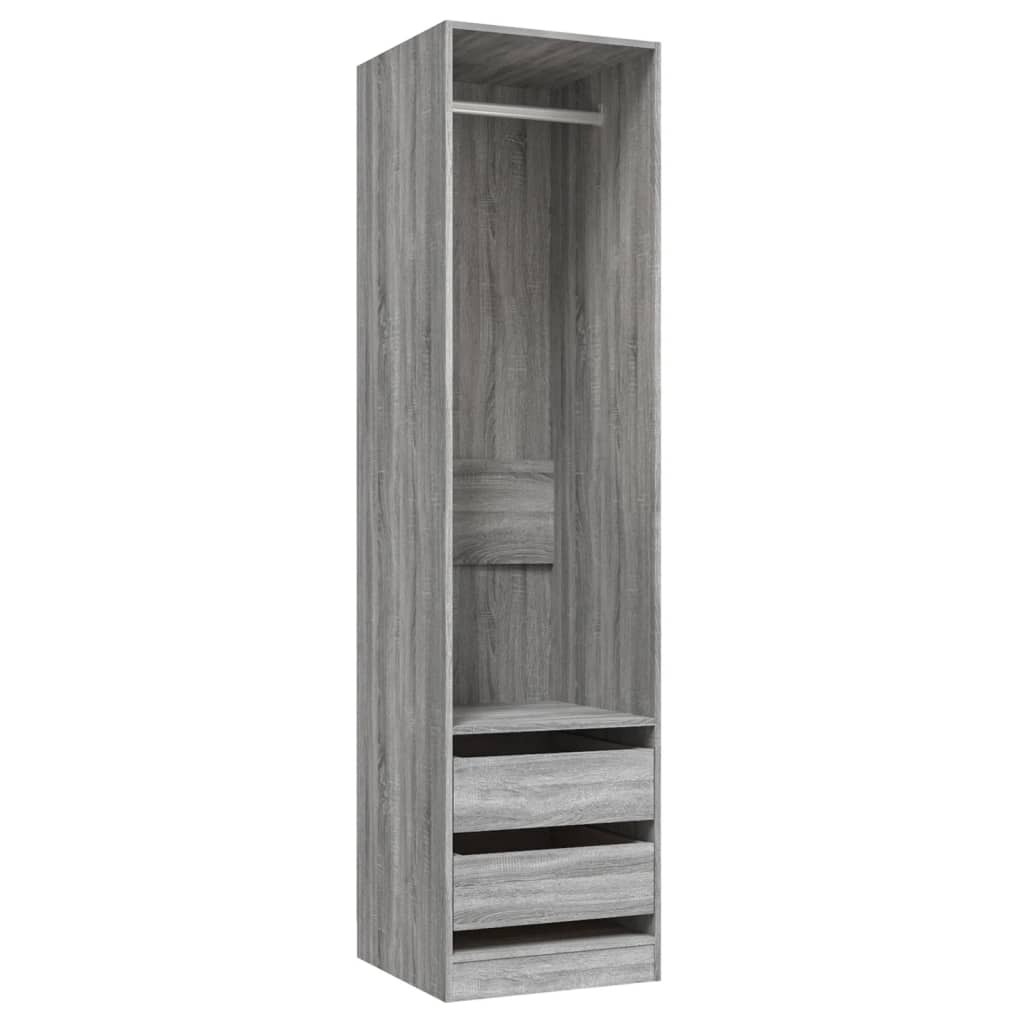 Armoire avec tiroirs Sonoma gris 50x50x200 cm Bois d'ingénierie