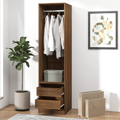 Armoire avec tiroirs Chêne marron 50x50x200cm Bois d'ingénierie