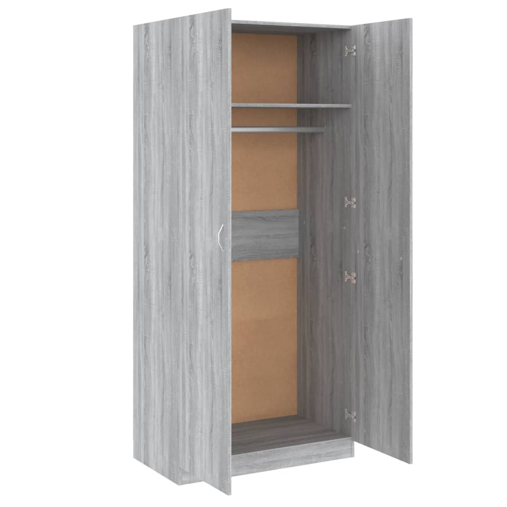 Garde-robe Sonoma gris 90x52x200 cm Bois d'ingénierie