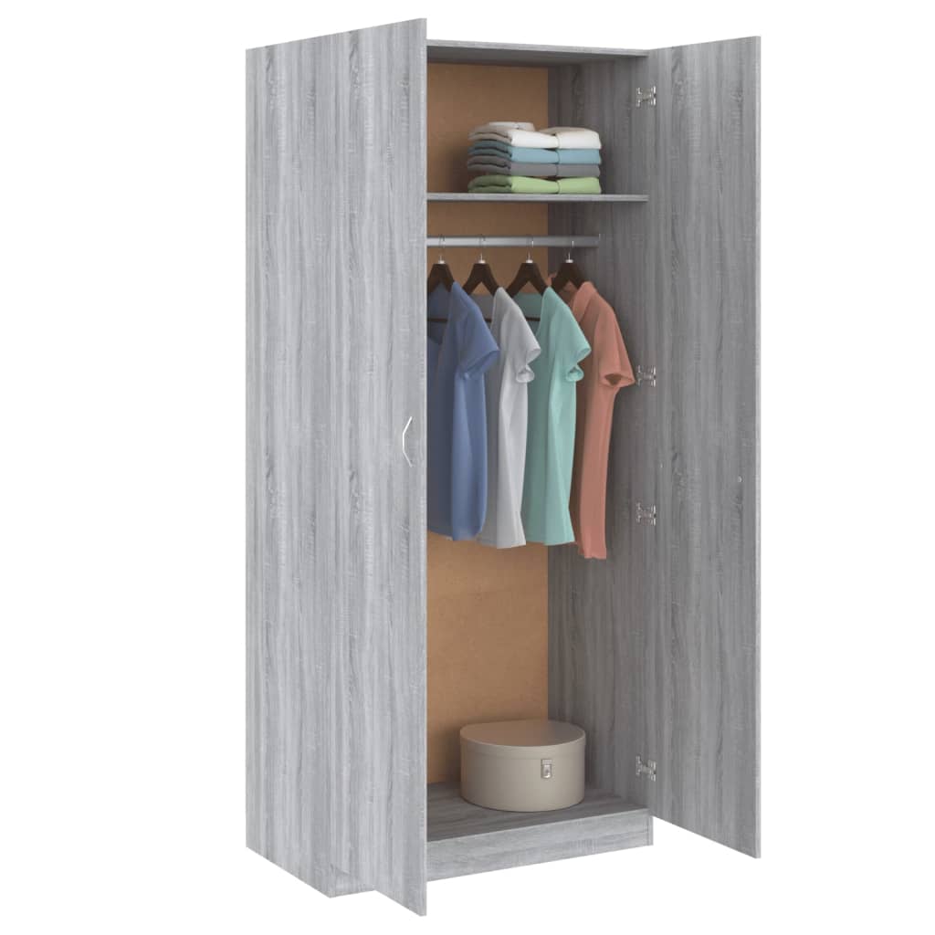 Garde-robe Sonoma gris 90x52x200 cm Bois d'ingénierie