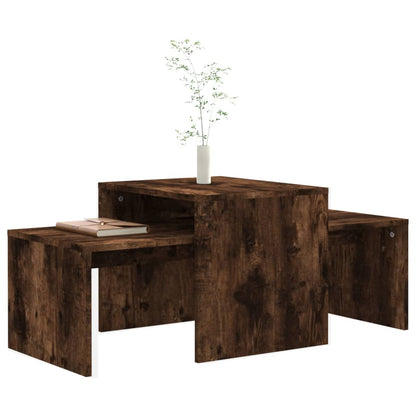 Ensemble table basse Chêne fumé 100x48x40 cm Bois d'ingénierie