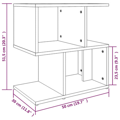 Table de chevet Chêne fumé 50x30x51,5 cm Bois d'ingénierie