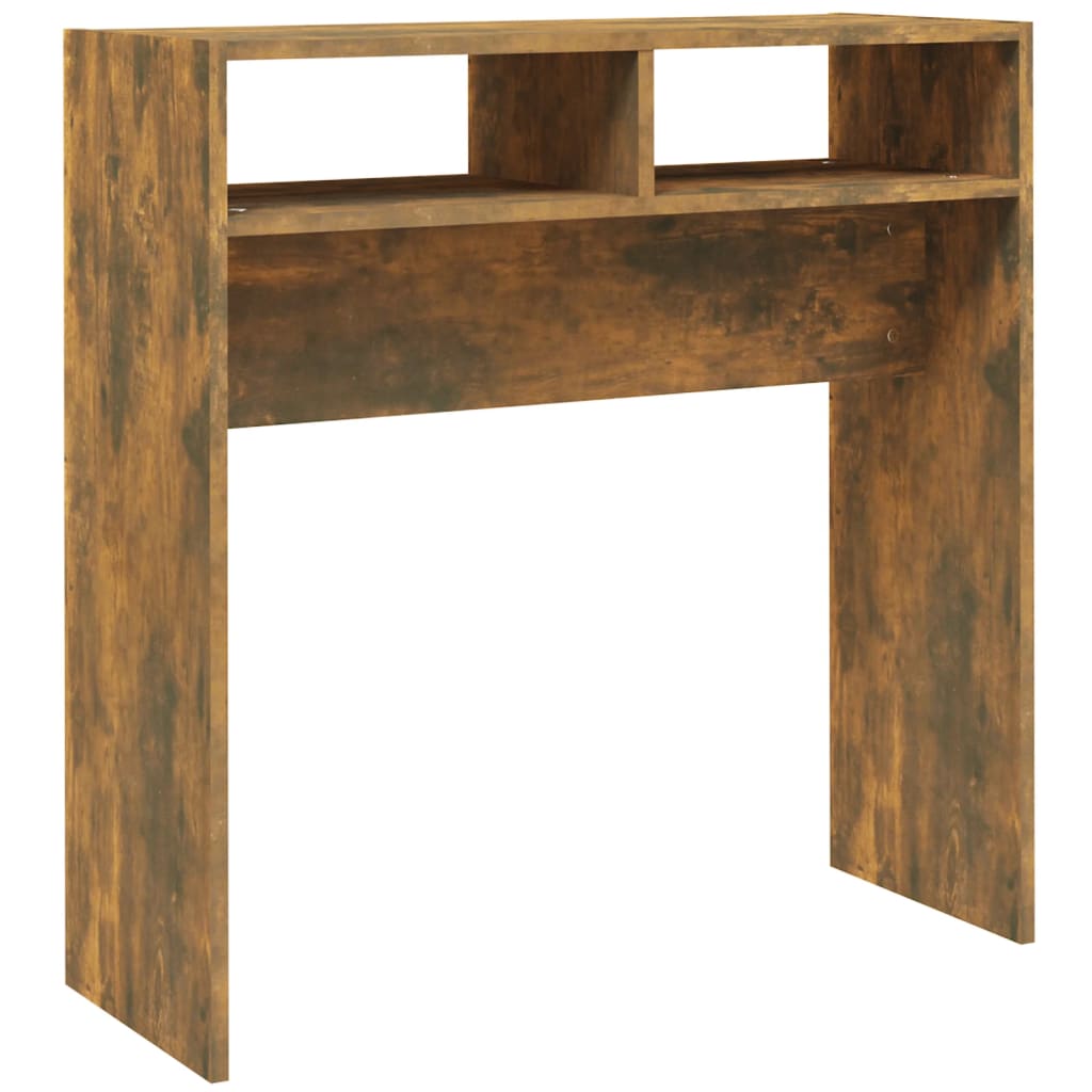 Table console Chêne fumé 78x30x80 cm Bois d'ingénierie