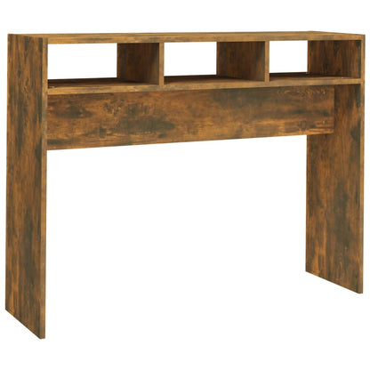 Table console Chêne fumé 105x30x80 cm Bois d'ingénierie