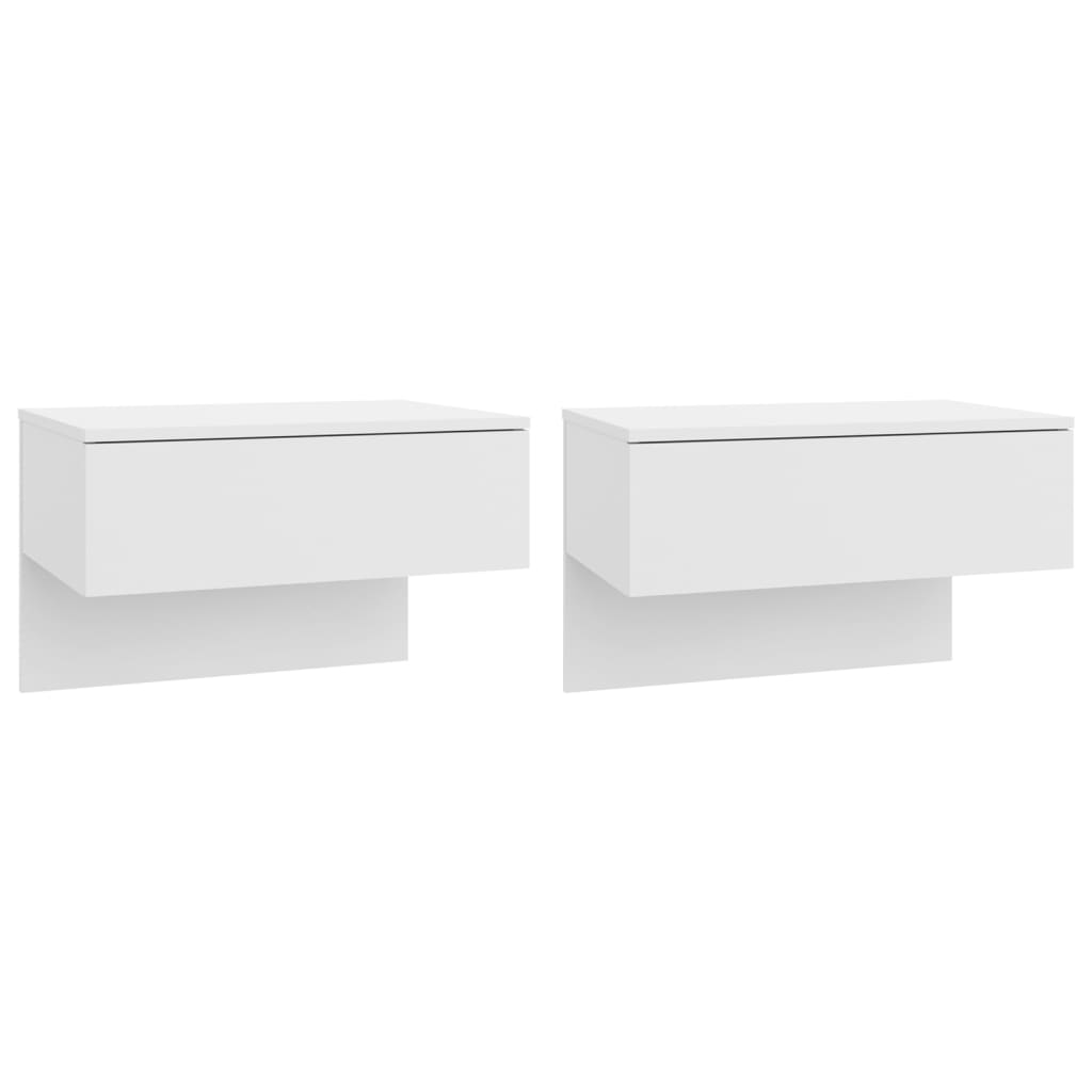 Tables de chevet murales 2 pcs Blanc