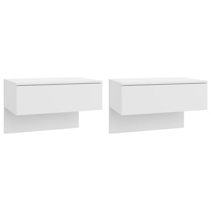 Tables de chevet murales 2 pcs Blanc