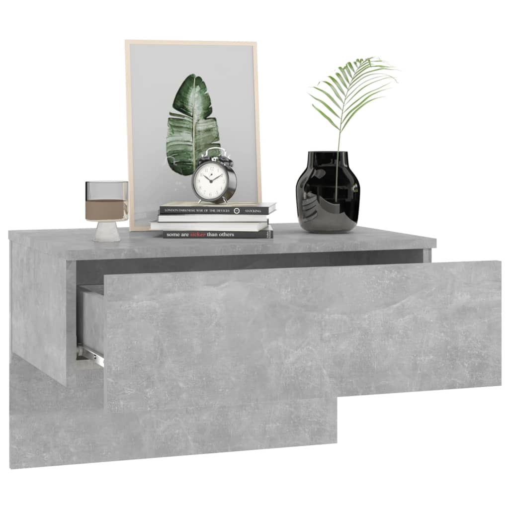 Tables de chevet murales 2 pcs Gris béton