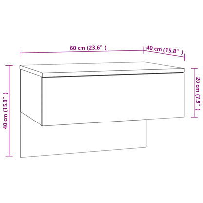 Tables de chevet murales 2 pcs Blanc brillant