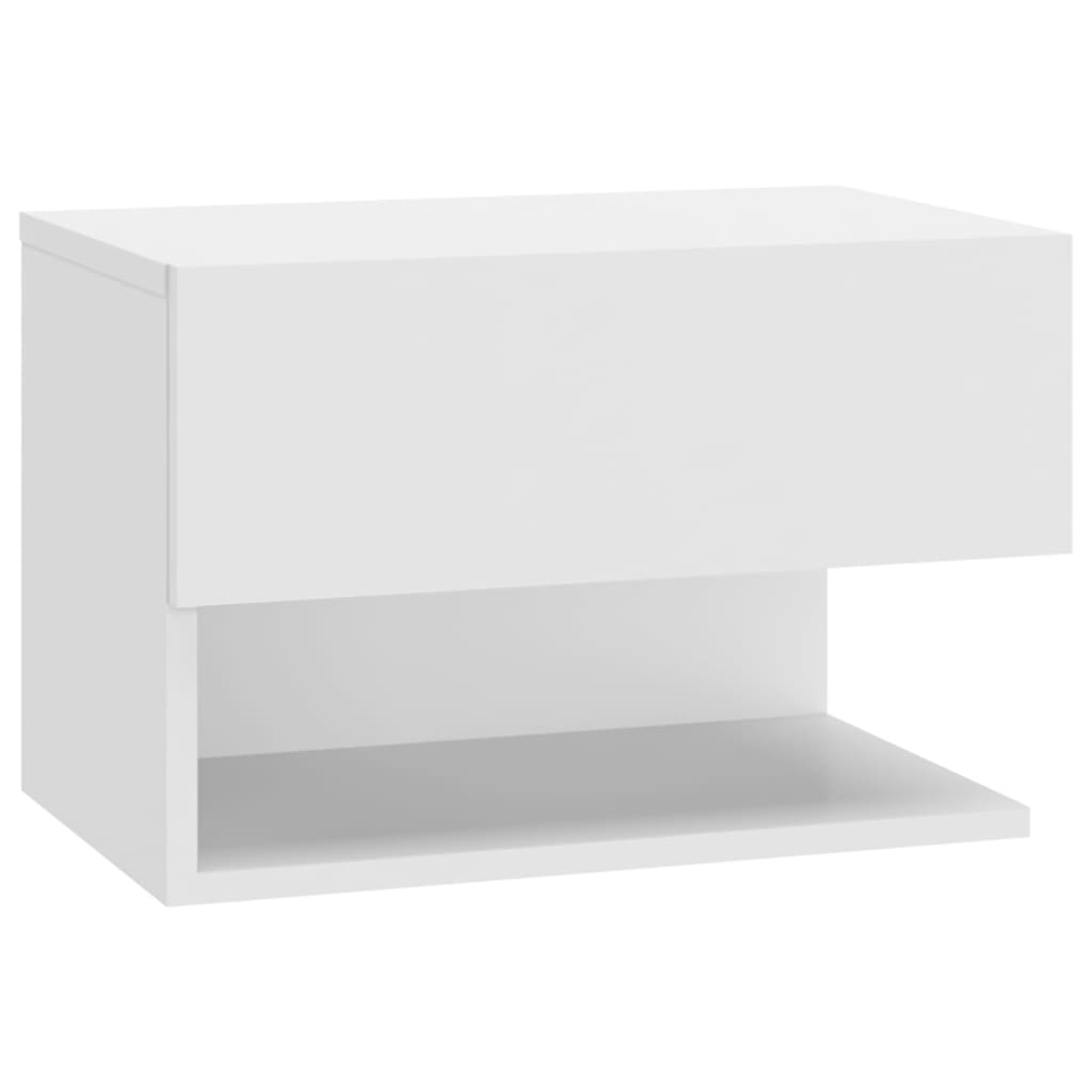 Tables de chevet murales 2 pcs Blanc