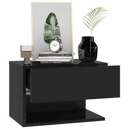 Tables de chevet murales 2 pcs Noir