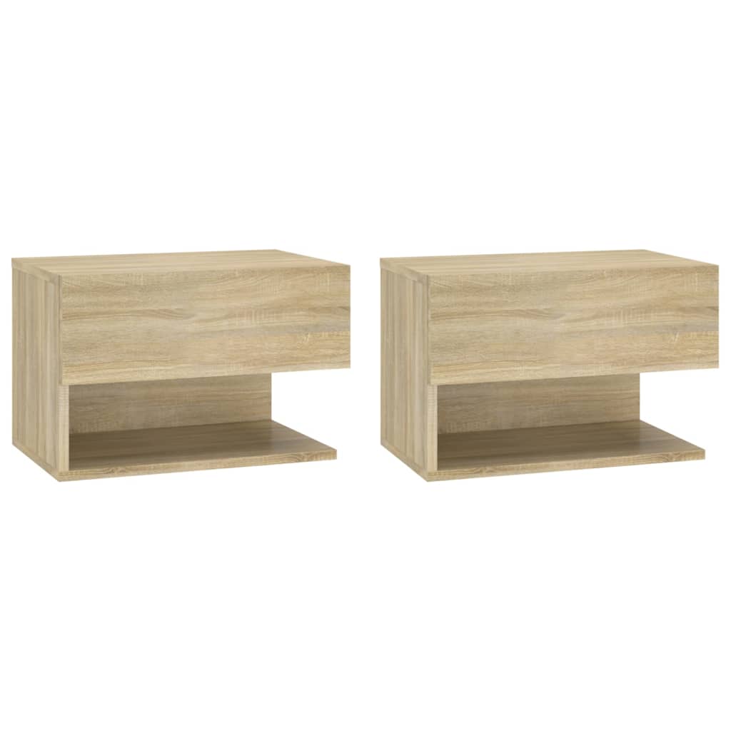 Tables de chevet murales 2 pcs Chêne sonoma