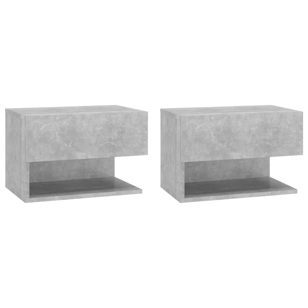 Tables de chevet murales 2 pcs Gris béton