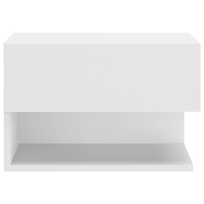 Tables de chevet murales 2 pcs Blanc brillant