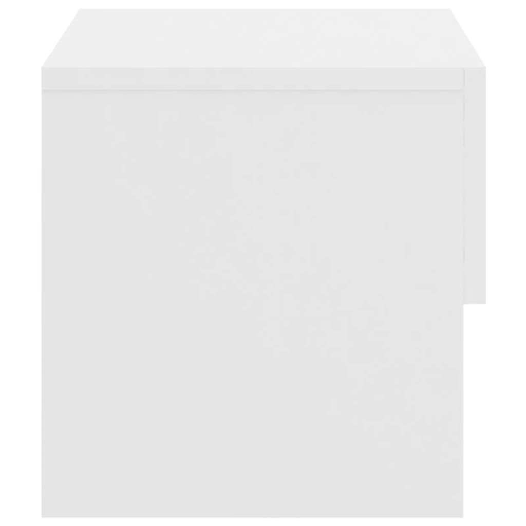 Tables de chevet murales 2 pcs Blanc brillant