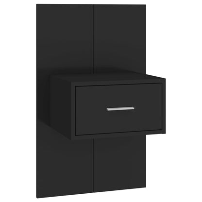 Tables de chevet murales 2 pcs Noir