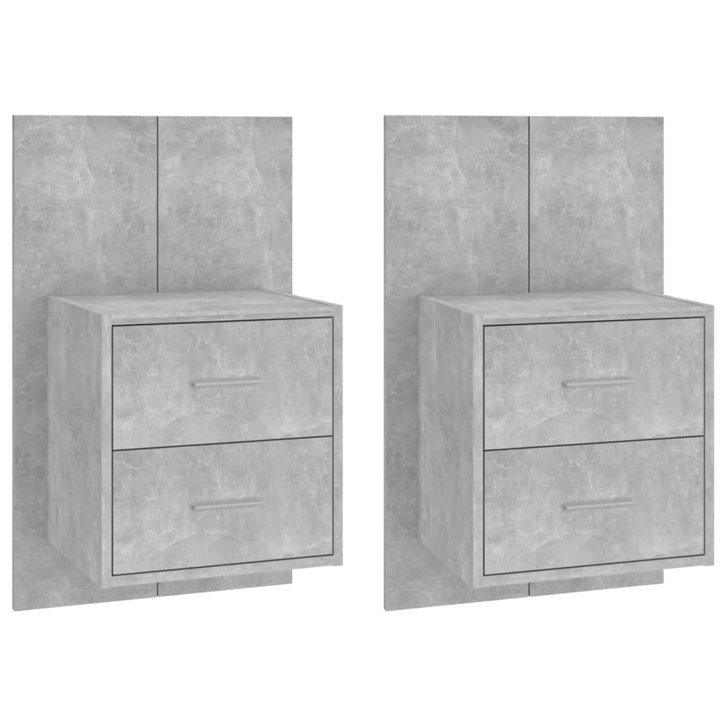 Tables de chevet murales 2 pcs Gris béton