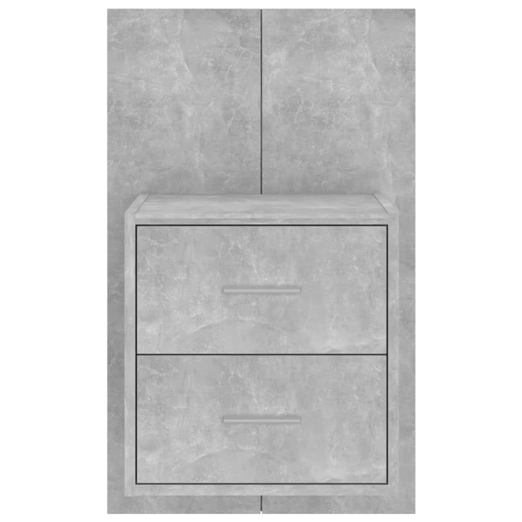 Tables de chevet murales 2 pcs Gris béton