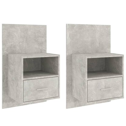 Tables de chevet murales 2 pcs Gris béton