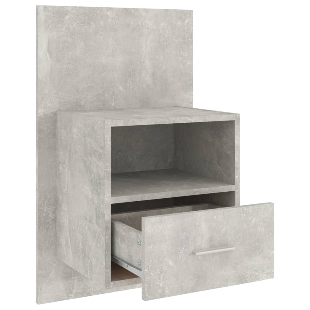 Tables de chevet murales 2 pcs Gris béton